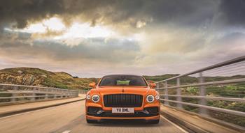 Colour , Orange Image type , Action Angle , Front Craftsmanship Performance Corporate , Innovation Corporate , Beyond100 Corporate , Company Current Models , New Flying Spur , Flying Spur Speed 