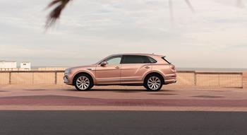 Colour , Rose Gold Image type , Static Angle , Side/Profile Craftsmanship Performance Events Corporate , Innovation Corporate , Company Current Models , New Bentayga , Bentayga EWB Azure 