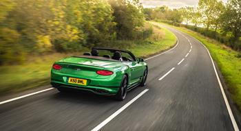 Colour , Green Image type , Action Angle , Rear 3/4 Toy Box , Continental GTC - Apple Green Current Models , Continental GT Convertible , Continental GT V8 Convertible 