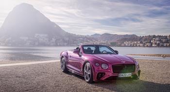 Colour , Pink Image type , Static Angle , Side/Profile Angle , Front 3/4 Speed W12 Current Models , Continental GT Convertible , Continental GT Convertible Speed 