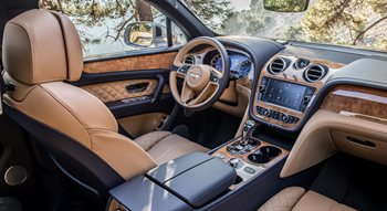 Bentayga, car, SUV, 4x4, silver, interior, driving, leather