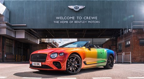PRIDE OF PLACE FOR BENTLEY'S RAINBOW CAR