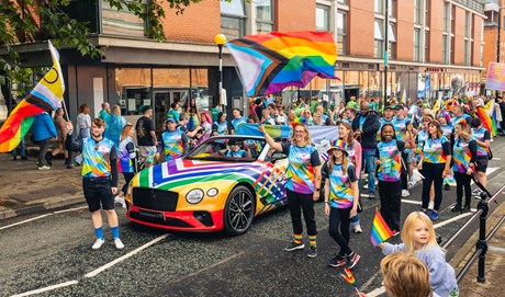 BENTLEY SHINES A RAINBOW OVER MANCHESTER PRIDE WITH UNIQUELY WRAPPED CAR