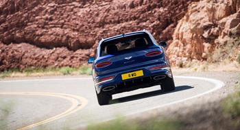 Bentayga , MY 2020 , Bentayga Speed Colour , Blue Image type , Action Angle , Rear Current Models , Bentayga , Bentayga Speed Bentayga Model Page Tag , Bentayga Speed Model Page Tag 