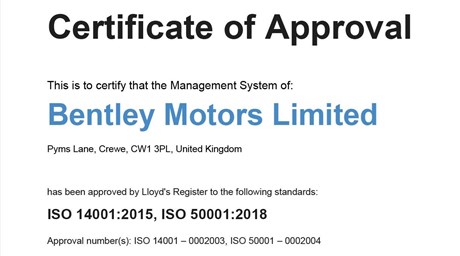 BENTLEY SECURES LATEST ISO STANDARDS FOR ENERGY AND ENVIRONMENTAL MANAGEMENT